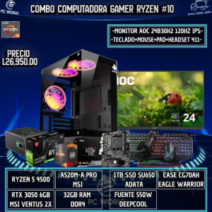 COMBO COMPUTADORA GAMER RYZEN #10