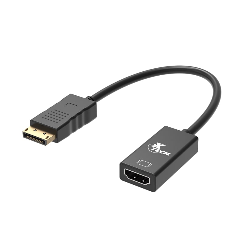ADAPTADOR XTECH PUERTO DISPLAYPORT MACHO A HDMI HEMBRA