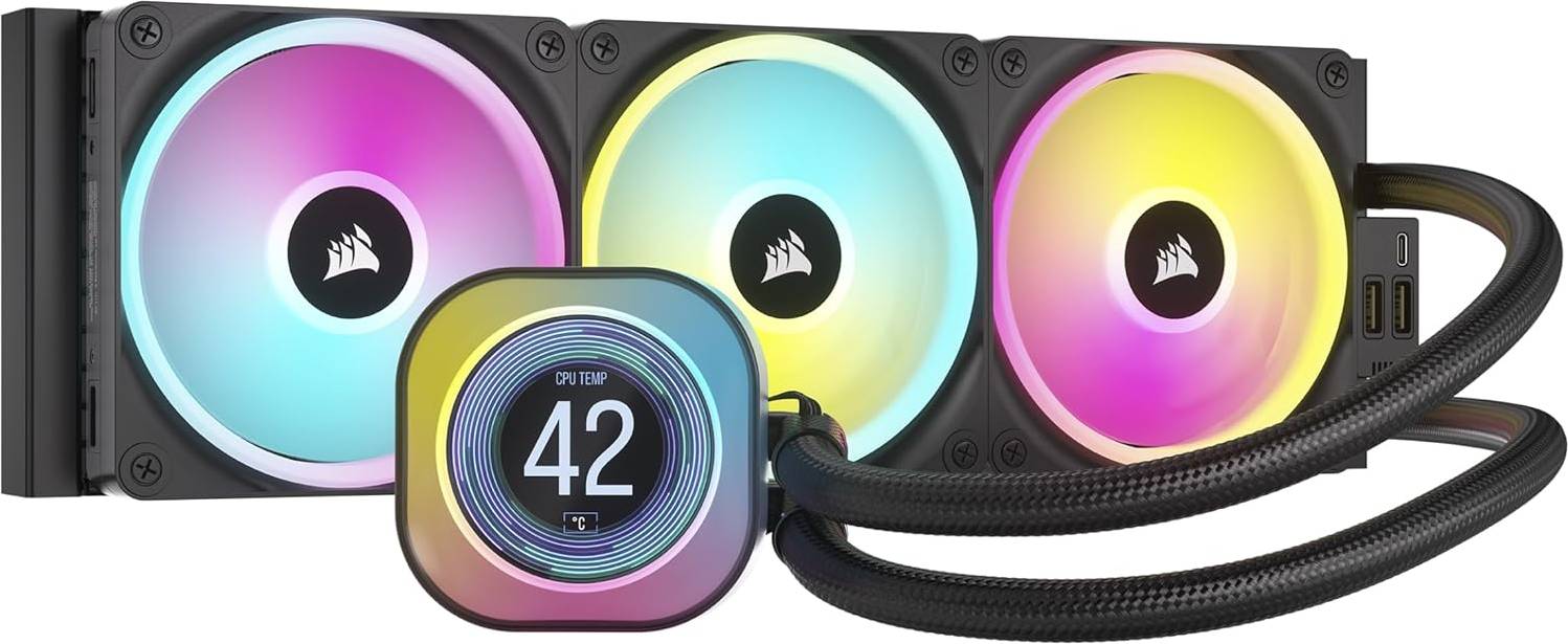 Corsair iCUE LINK H150i LCD RGB – Enfriamiento Líquido 360 mm con Pantalla LCD