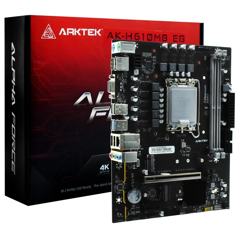 Placa Madre Arktek AK‑H610MB EG – Micro‑ATX, Socket LGA 1700, Chipset Intel H610