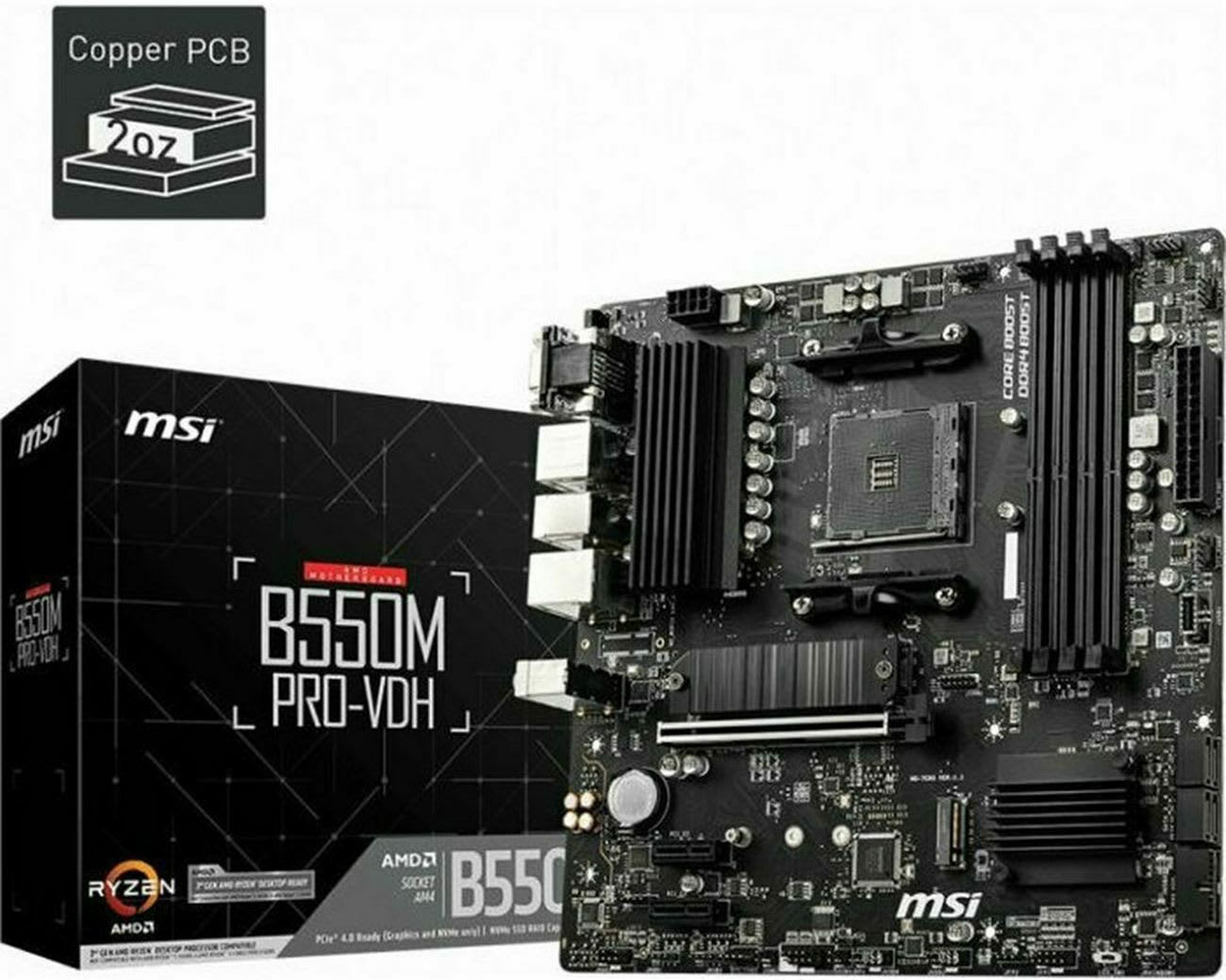 Placa Madre MSI B550M PRO-VDH (Socket AM4, Micro-ATX)