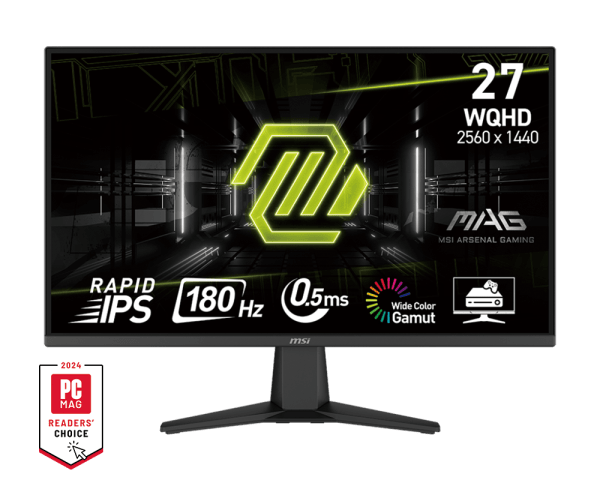 Monitor MSI MAG 275QF 27 PULGADAS QHD 2540X1440PRAPID IPS 180HZ  0.5MS 