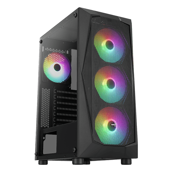 CASE AEROCOOL GAMING FALCON RGB VIDRIO TEMPLADO FALCONGBKV2
