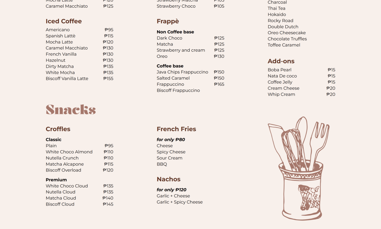Brewed Escape café website screenshot