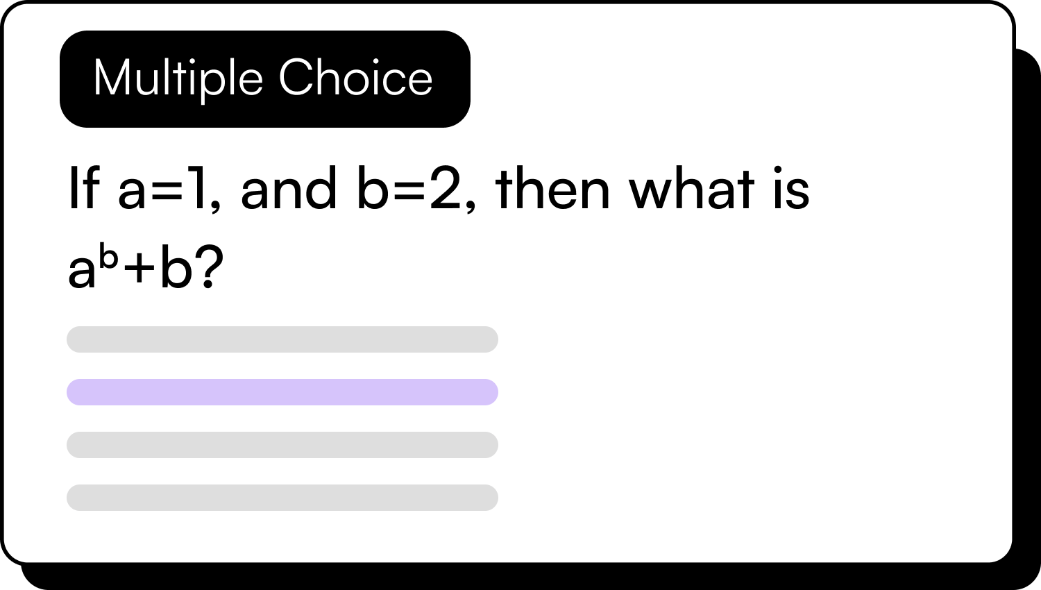 Digital visualization of multiple choice questions.