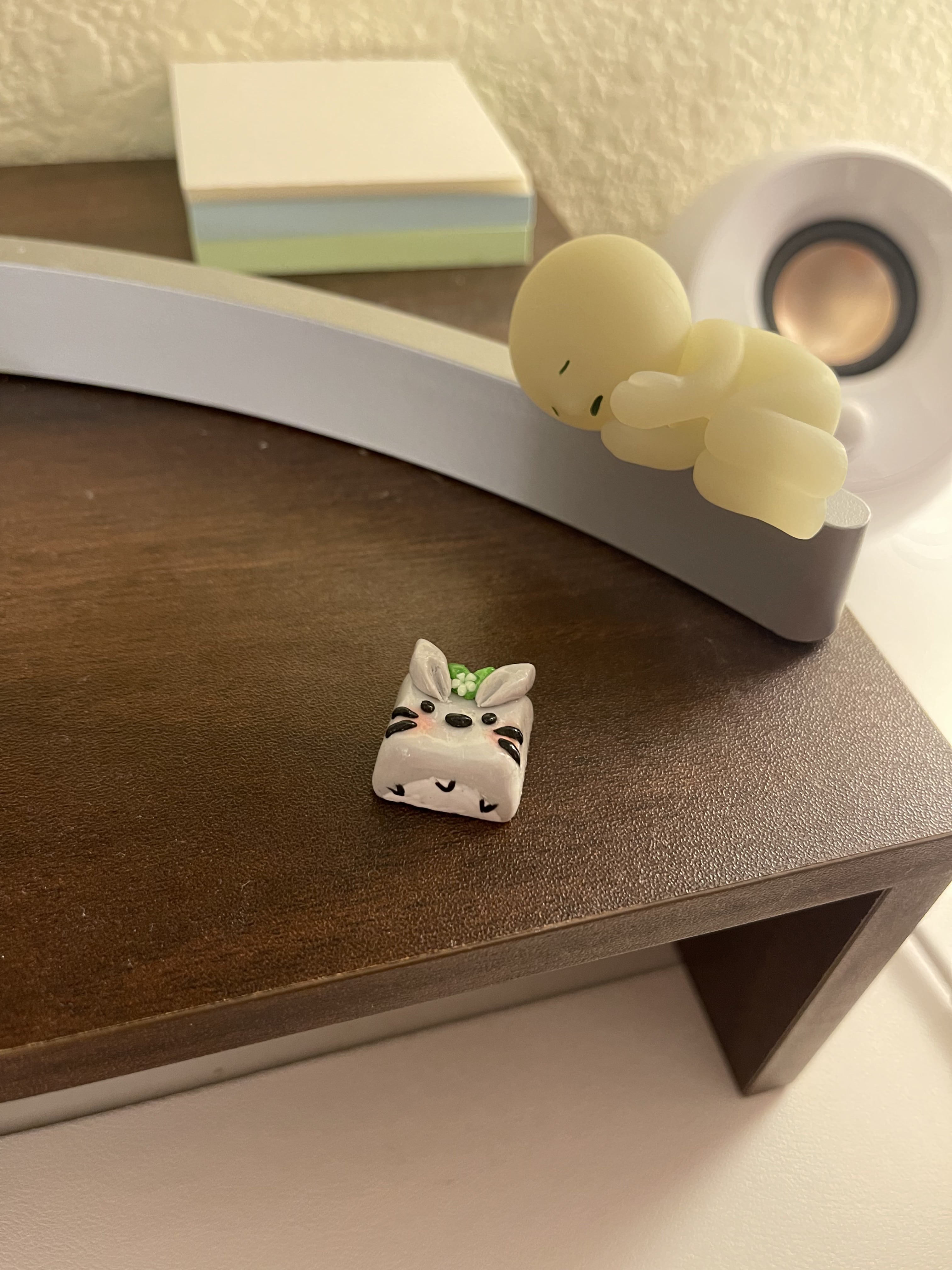 keycap sculpted into the likeness of Totoro, a Studio Ghibli character