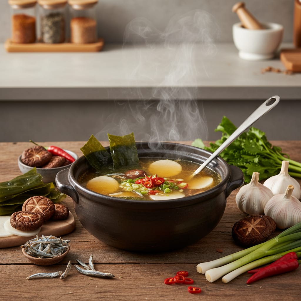 🍲 비법 공개! 시원 칼칼 육수 만드는 황금 비율