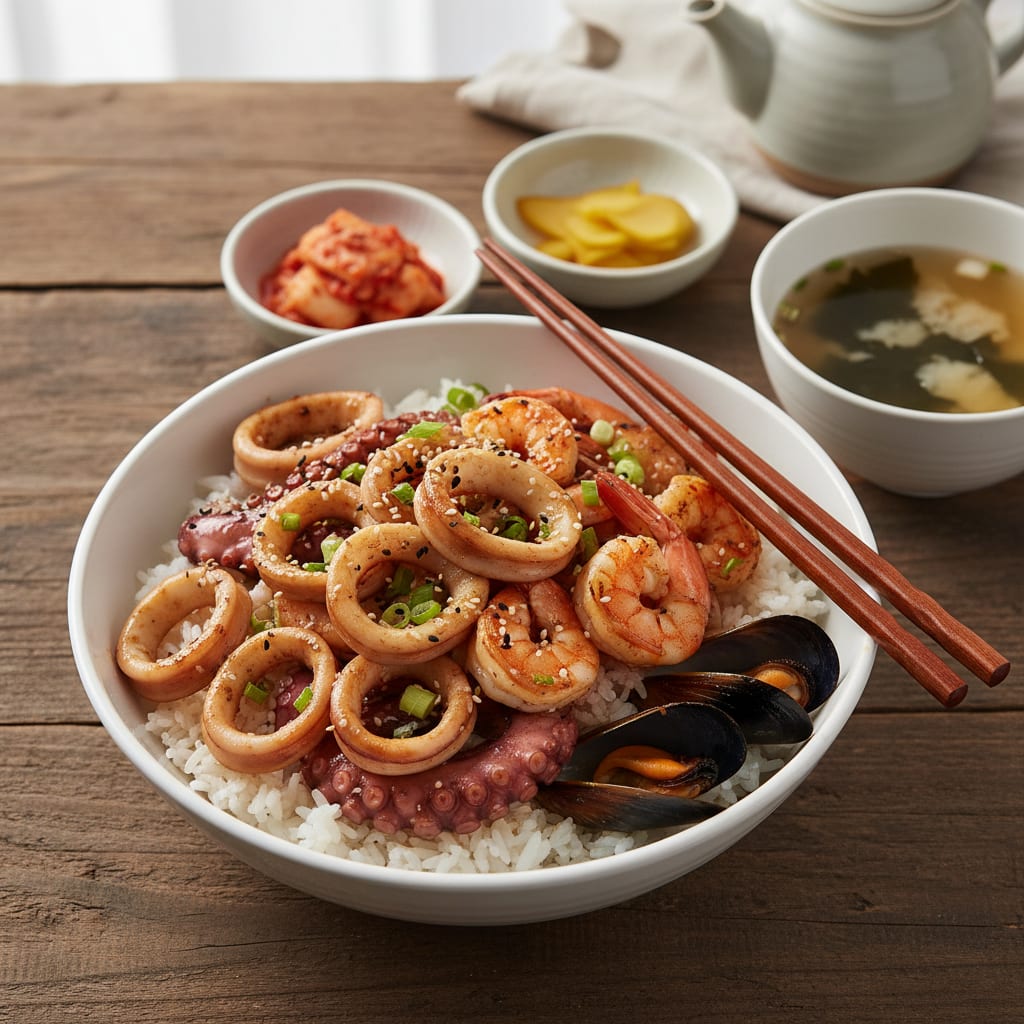 🍚 든든한 한끼! 🦑 해산물 덮밥