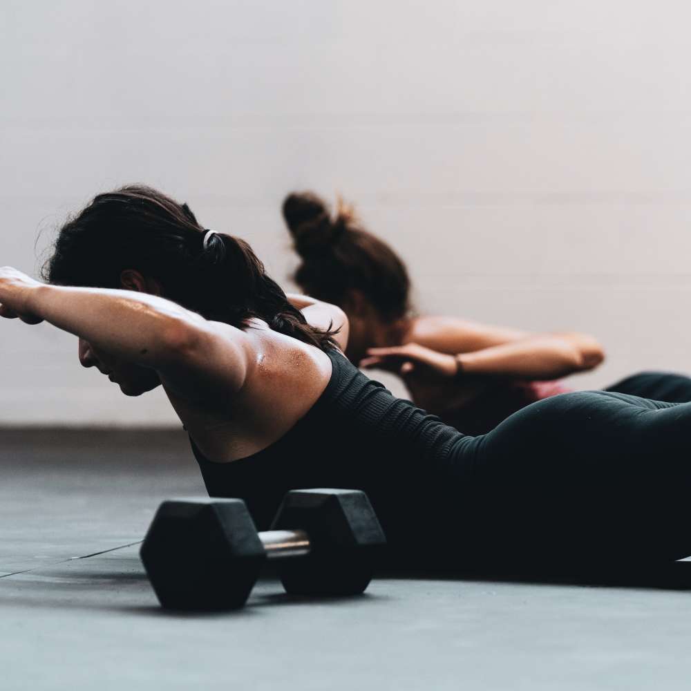 Two women doing exercises