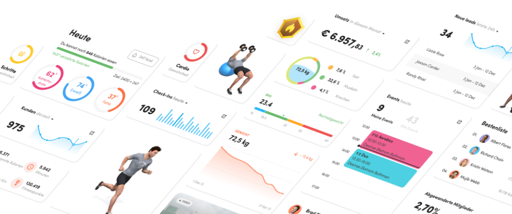 Panel de consulta de clientes en el sitio web del gimnasio