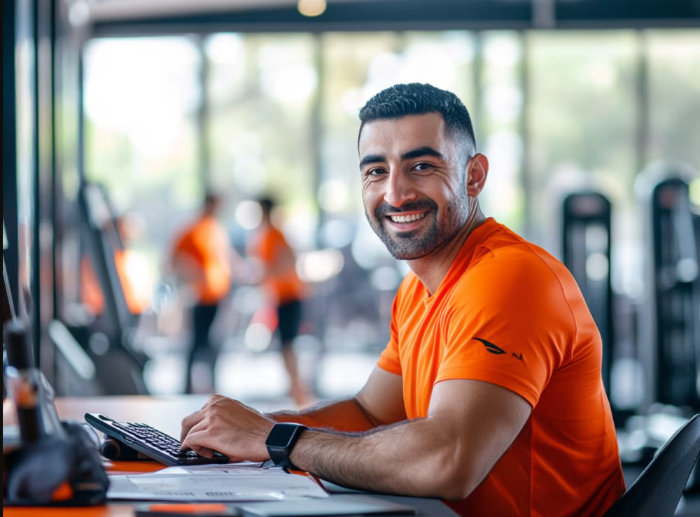 Personal trainer taking notes