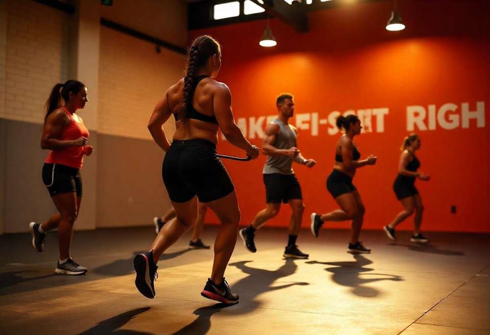 deportistas realizando método fitness en el box para perder grasa