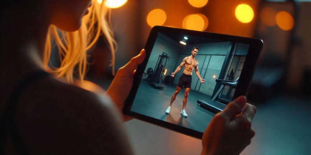 Cliente siguiendo clases de entrenamiento personal  del software para gimnasios