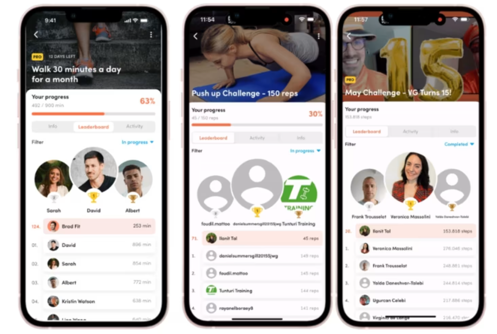A screenshot of a fitness coaching app for personal trainers with workout planning features.