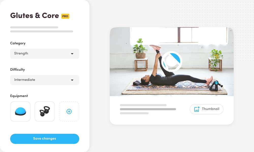 screenshot of virtuagym video library