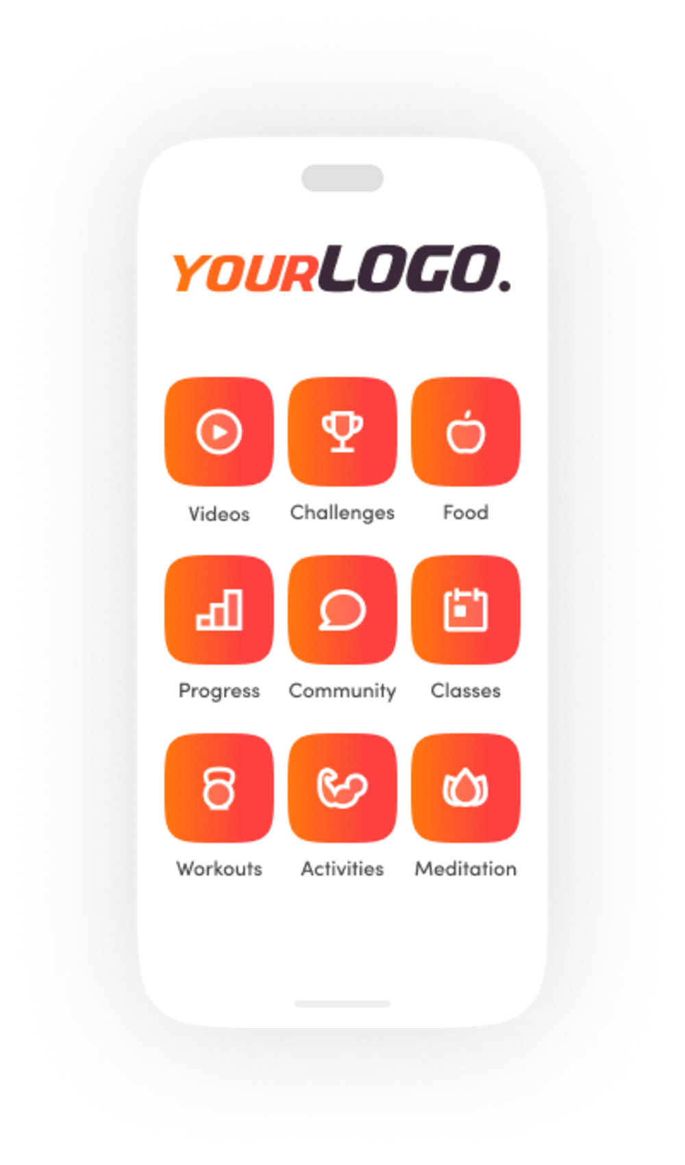 App  móvil del cliente del software para gimnasios