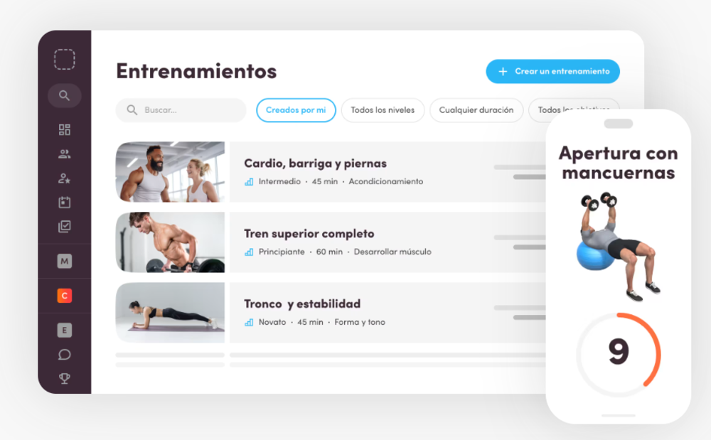 creador de entrenamiento virtuagym