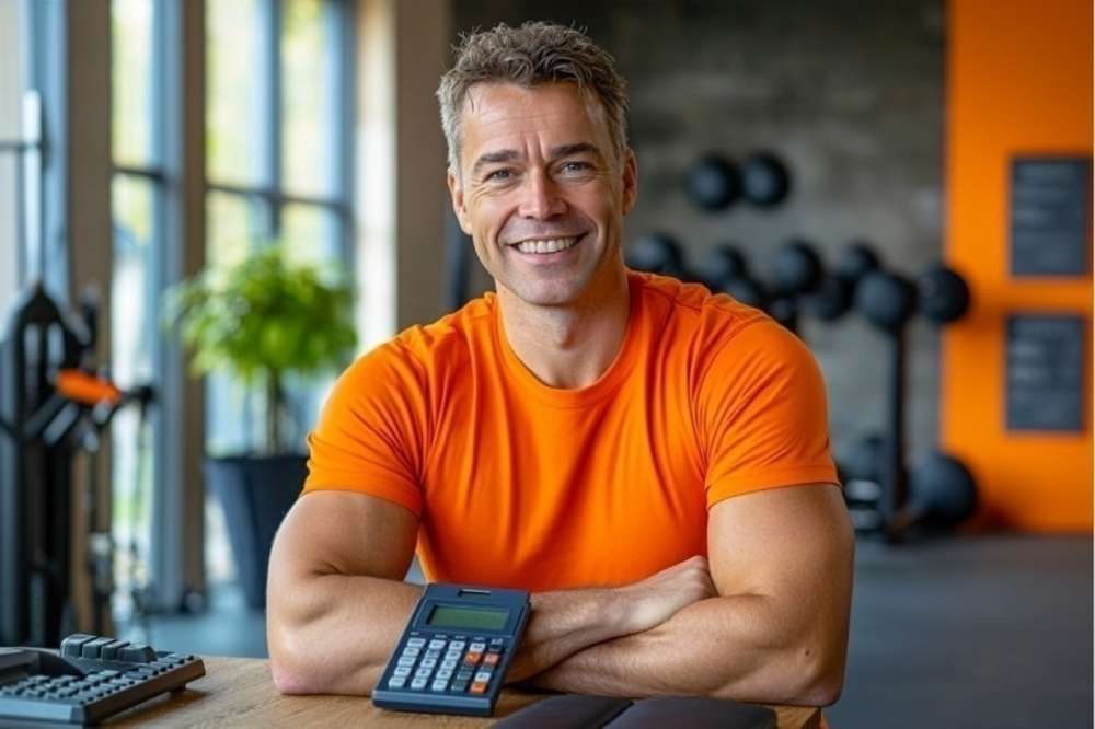 Personal trainer in a gym welcoming new members