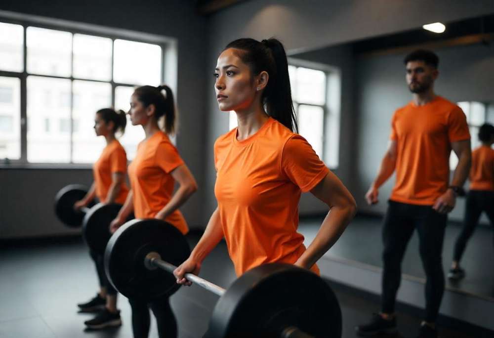 personas entrenando músculo haciendo flexiones