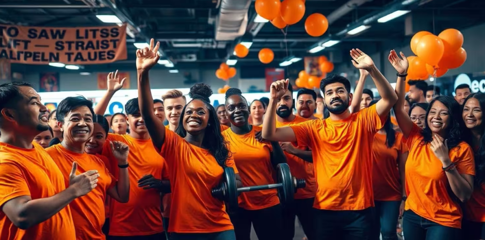 Gym members celebrating their community