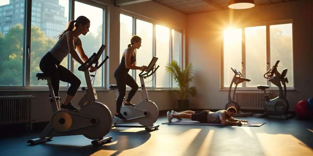 Personas realizando clases en grupos con el  software para gimnasios