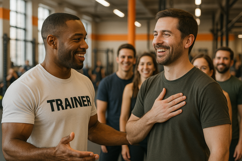 A personal trainer building loyalty though community