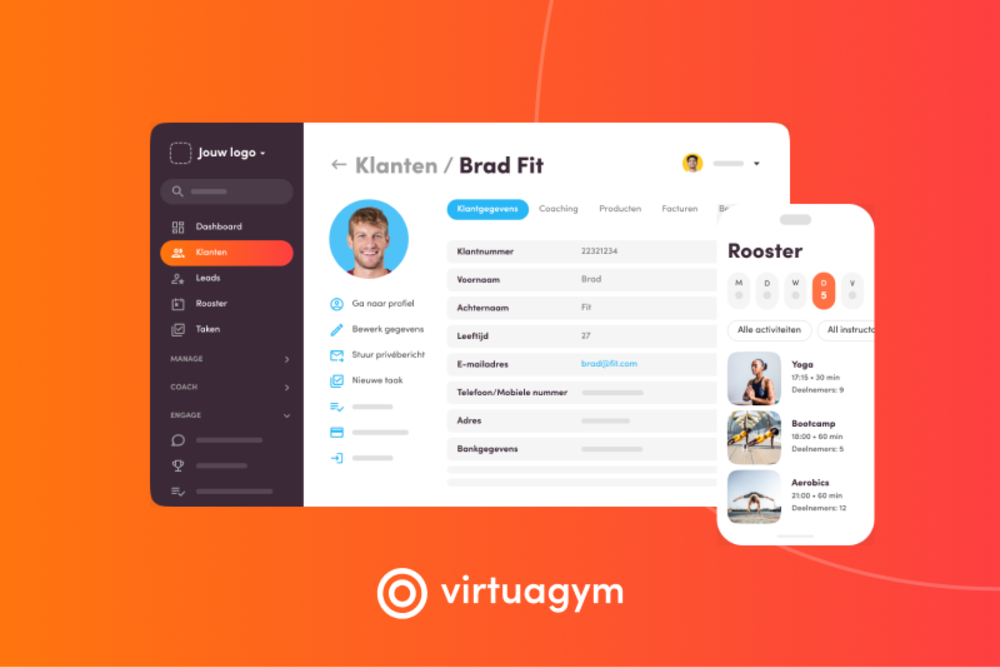Afbeelding van een persoonlijke trainingsapp met tools om doelen te bereiken.