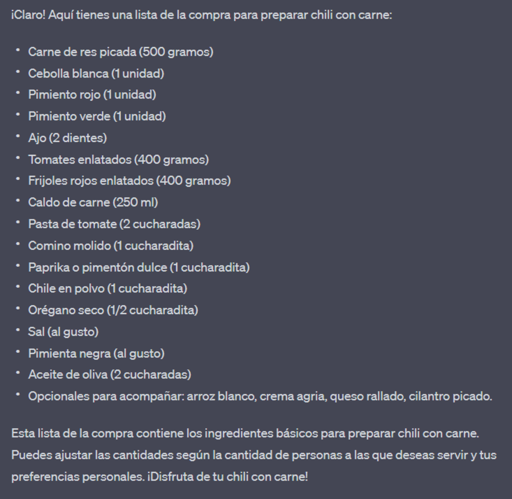 Ejemplo de como funciona chatgpt