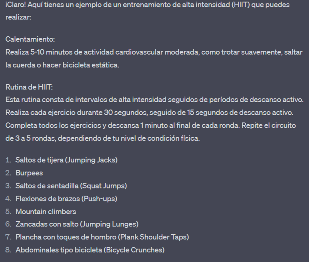 Ejemplo de como funciona chatgpt