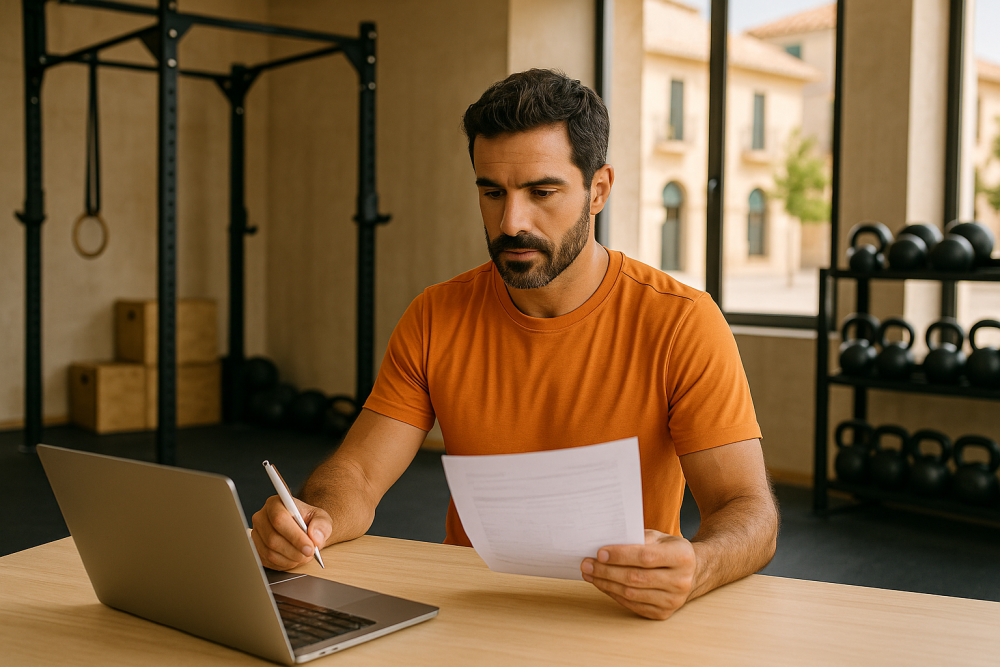 Entrenador personal revisa los requisitos para abrir un negocio de entrenamiento personal, que son diferentes a los de gimnasios