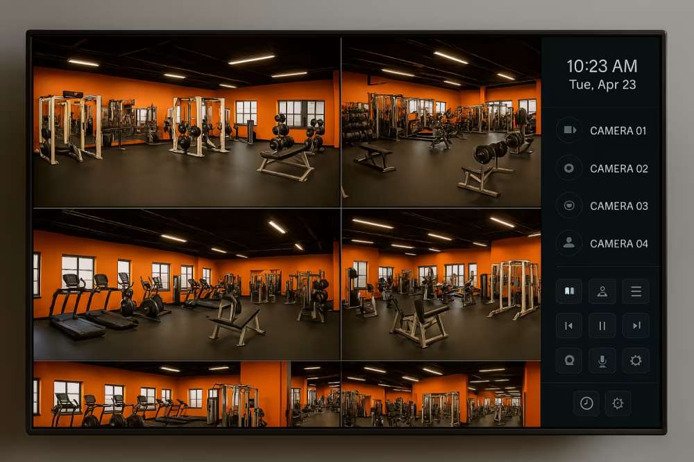 Videoüberwachung eines Fitnessstudios