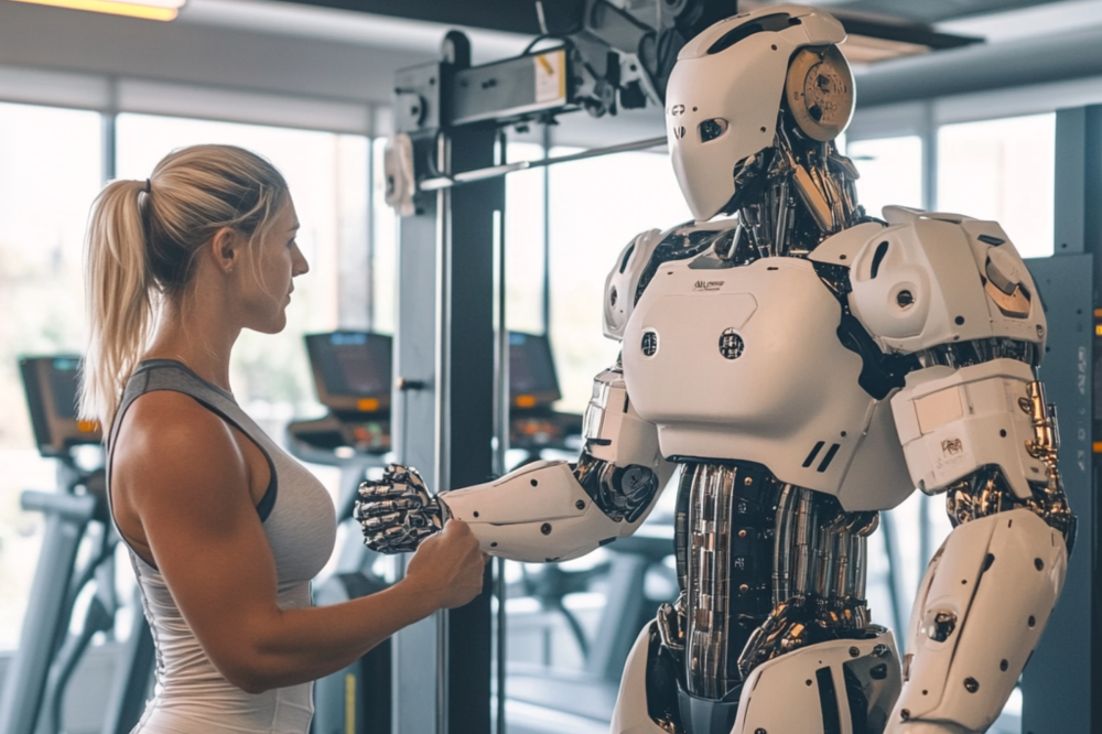 Klant die mentale gezondheid verbetert door meditatie, ondersteund door technologie voor stress- en slaapmonitoring.