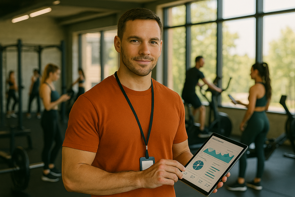 Miembro de un gym hace deporte en vacaciones para mantener el ritmo y la forma