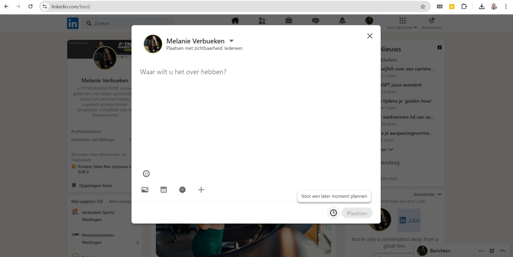 Ejemplo de perfil en Linkedin