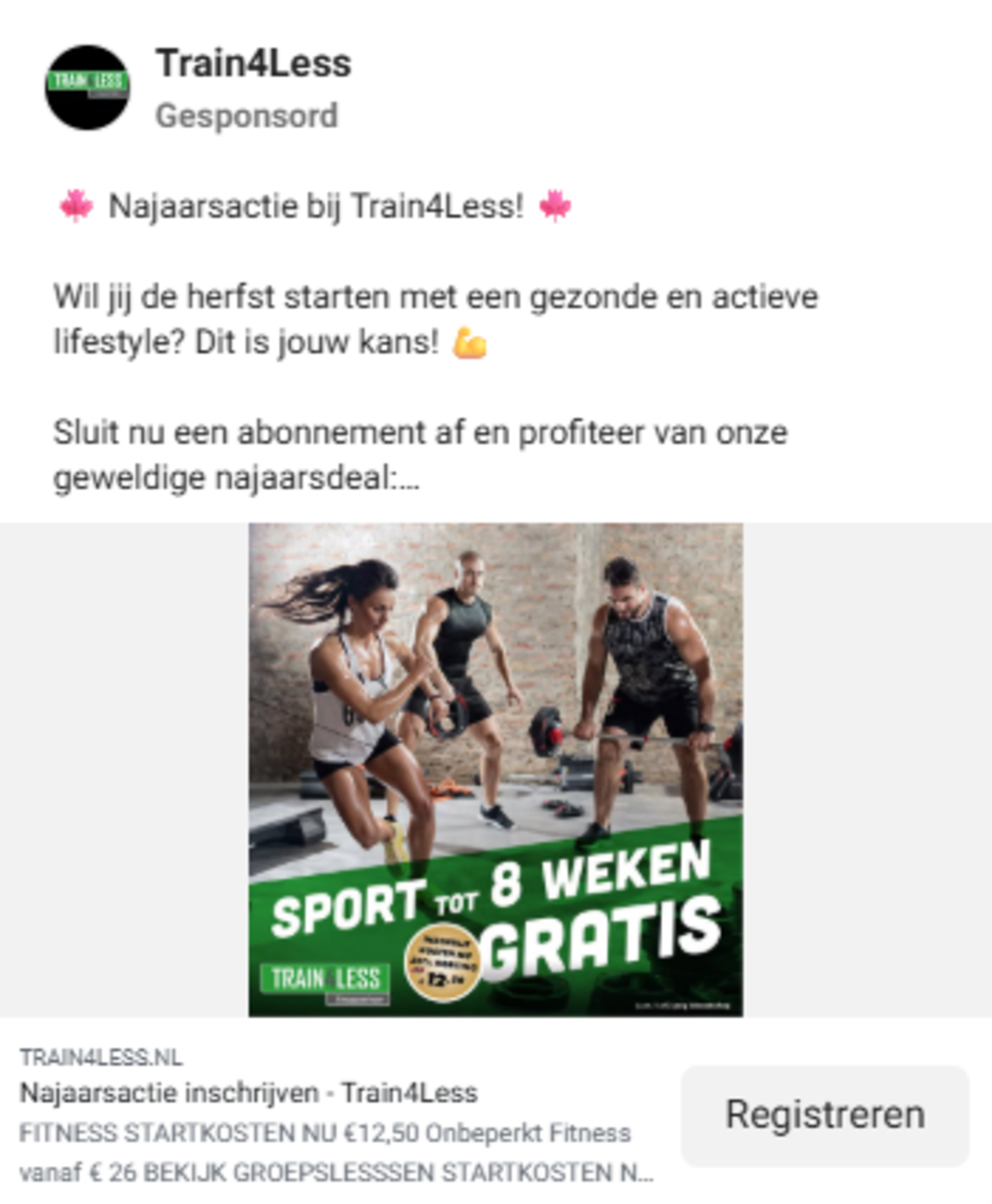 Train4less sport 7 weken gratis