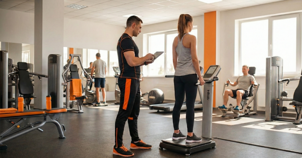 a personal trainer with a body scan