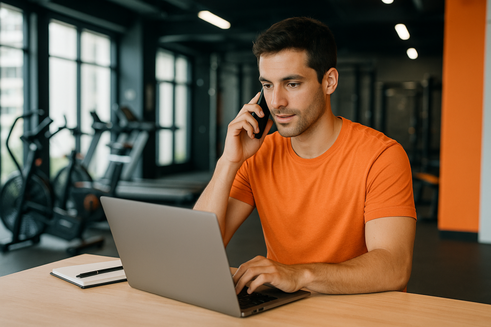 Usuarios probando software para gimnasios