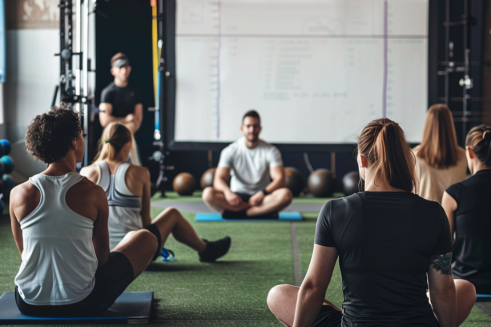 Gym goers doing a workout in community
