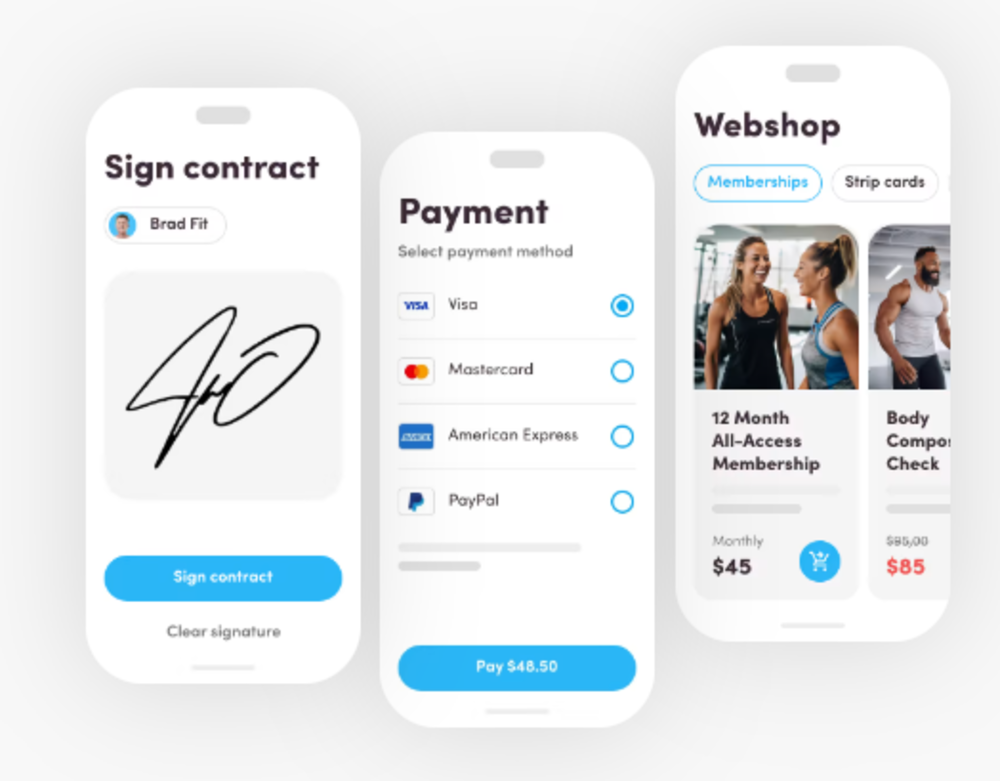 Sign contracts online with Virtuagym