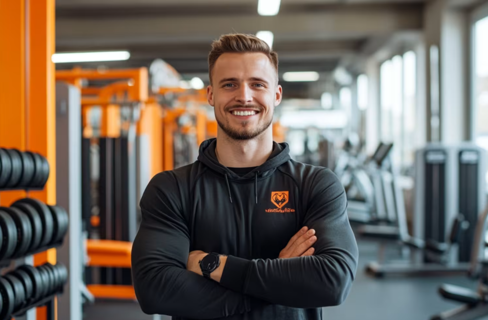 A professional trainer in a new gym