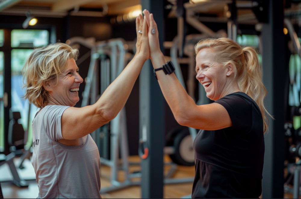 Women celebrating their fitness goals