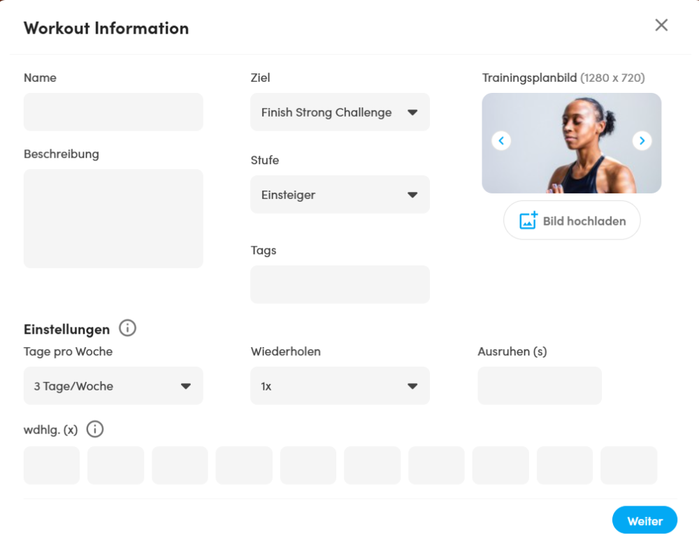 Schritt 1: Format festlegen