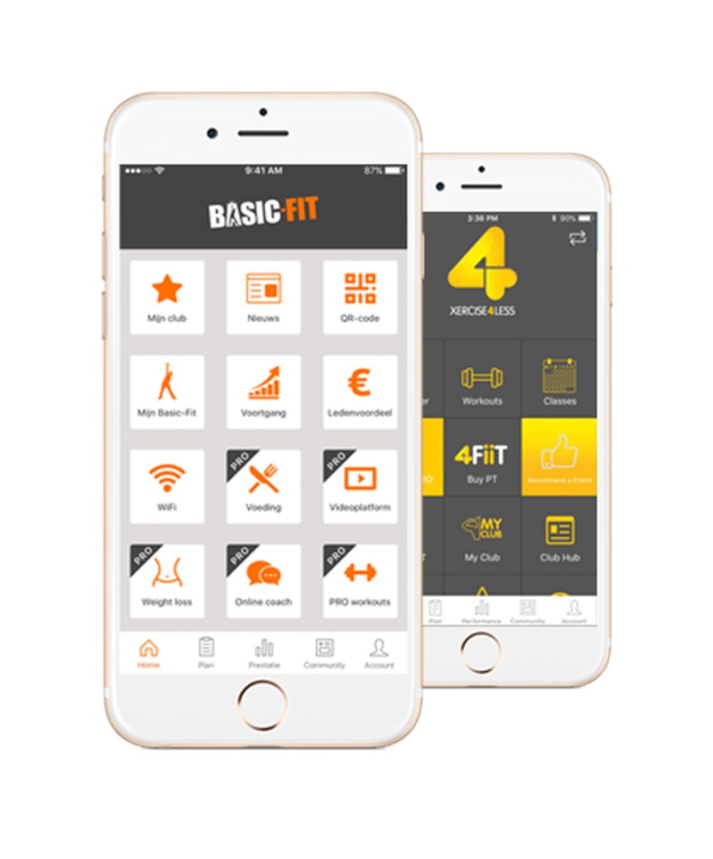 gepersonaliseerde app fitness studio sportscholen fitness app