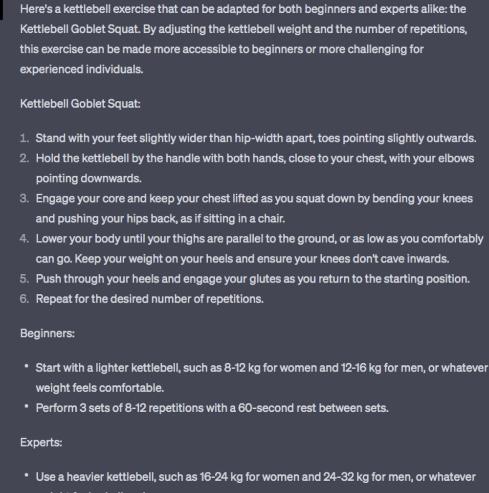 Entrainements ChatGPT