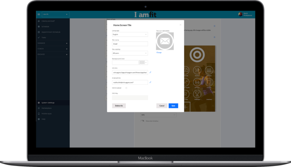 pantalla personalizada