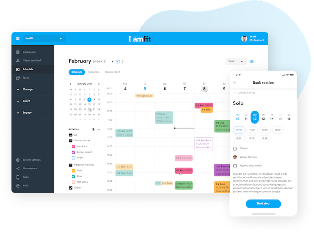 Roostersoftware en afspraakplanner voor spotscholen en personal trainers