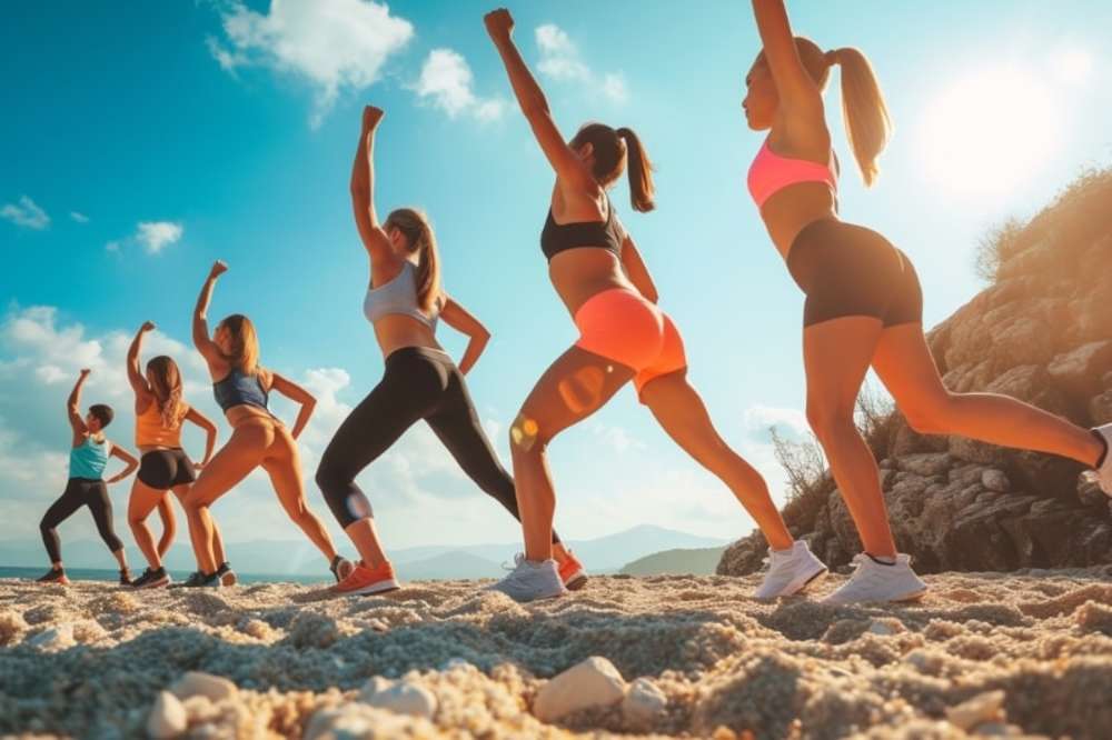 sporten op het strand