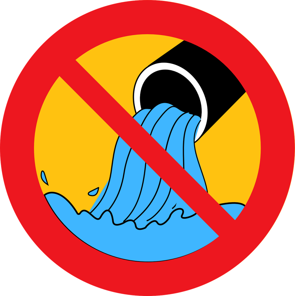 A vector image about prohibiting water waste