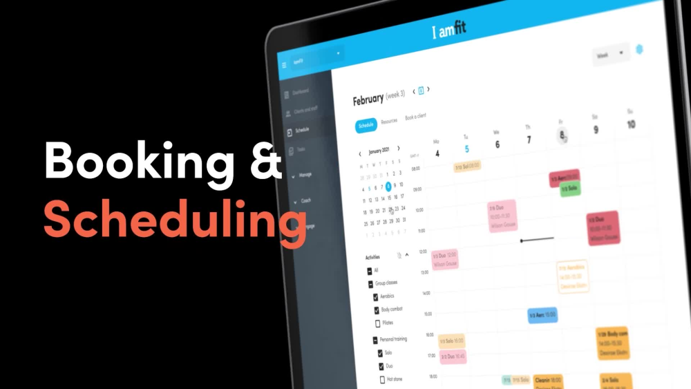Booking and scheduling overview in Virtuagym’s app