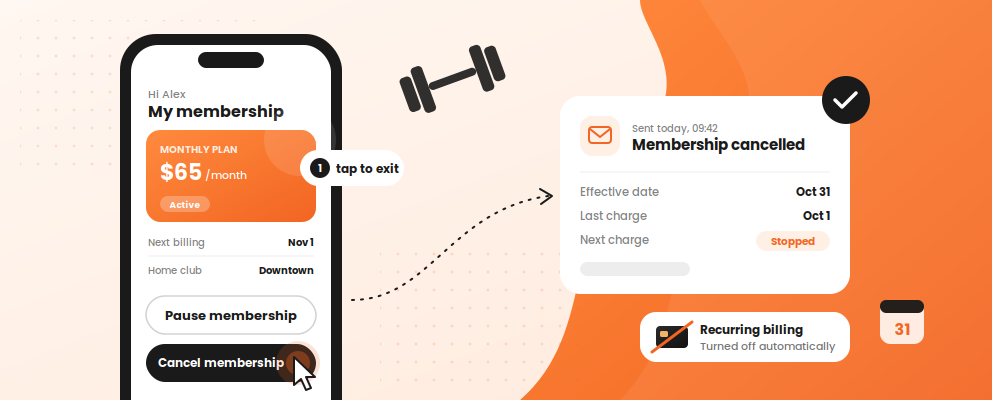 click to cancel gym memberships